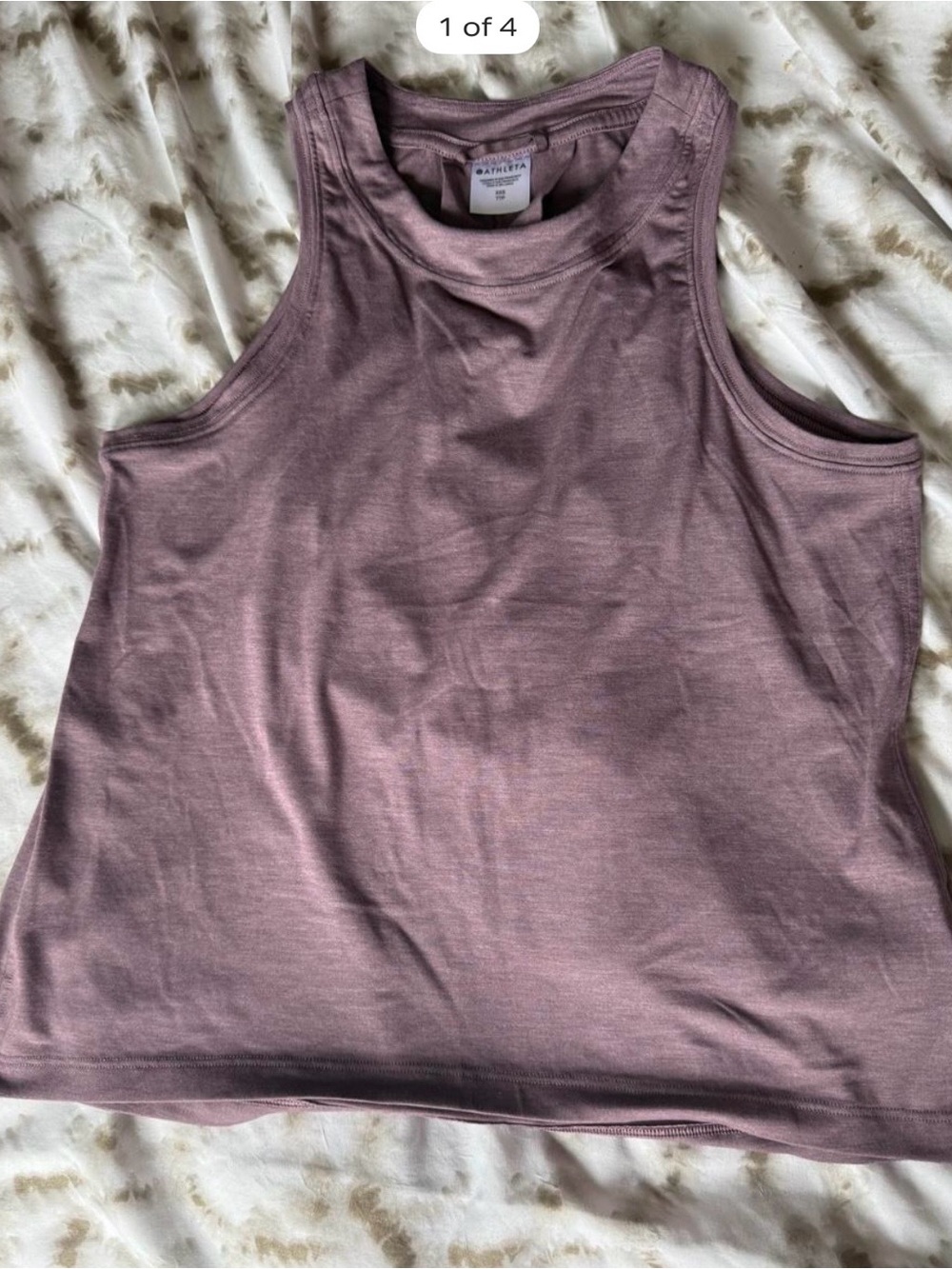Athleta Dusty Mauve Ribbed Tank Top - Sleeveless Athletic Tee